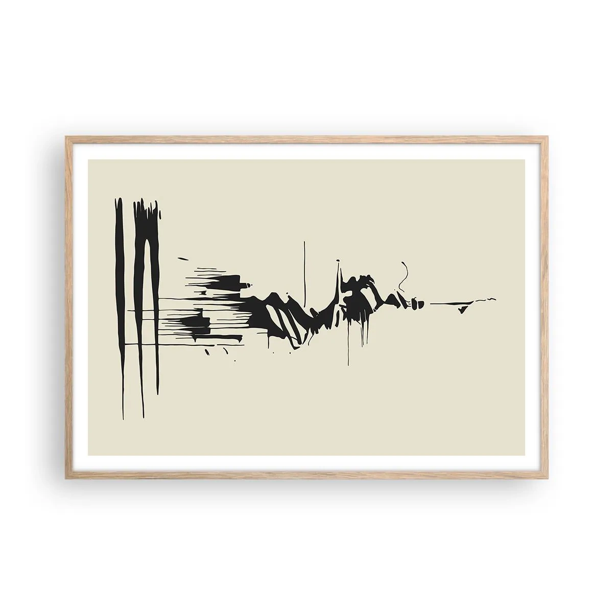 Poster in cornice rovere chiaro - Astrazione frettolosa - 100x70 cm