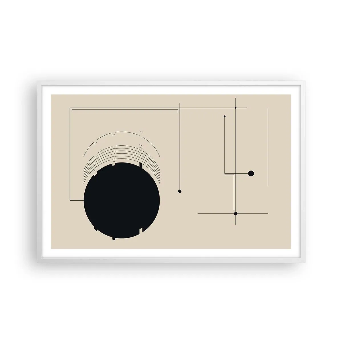 Poster in cornice bianca - Composizione elastica e dinamica - 91x61 cm