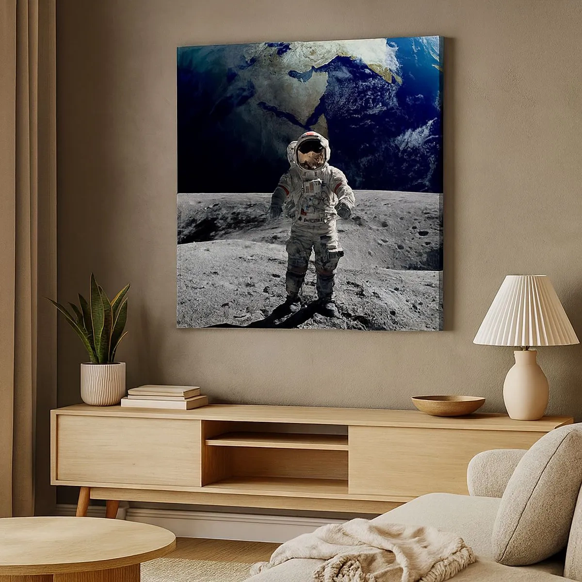 Quadro su tela - Stampe su Tela - Saluti dalla luna - 30x30 cm