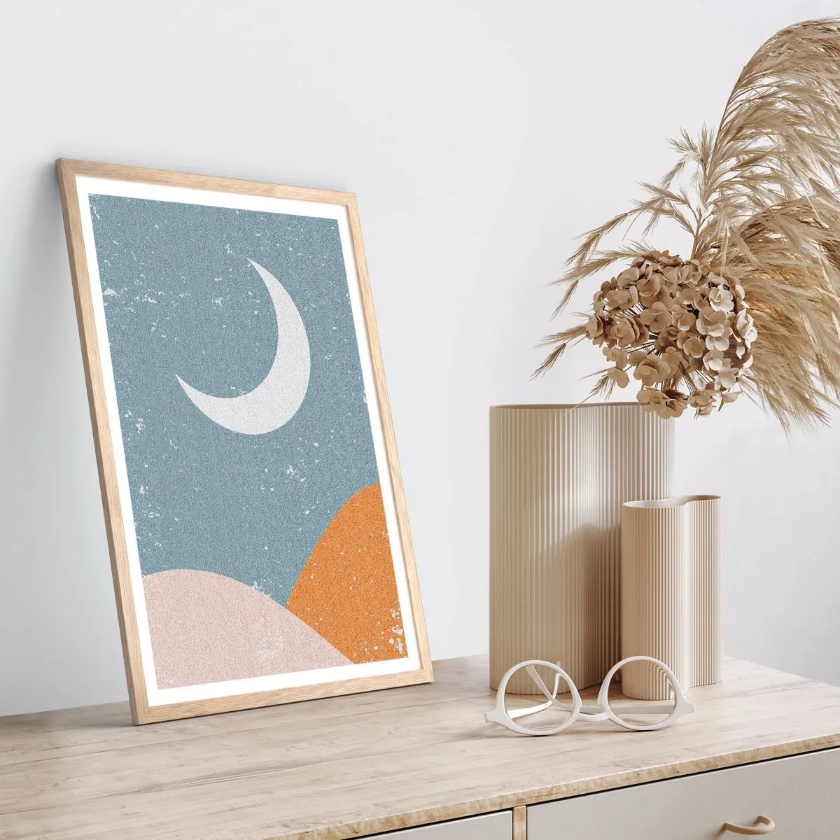 Poster in cornice rovere chiaro - Il miracolo di molte notti - 70x100 cm