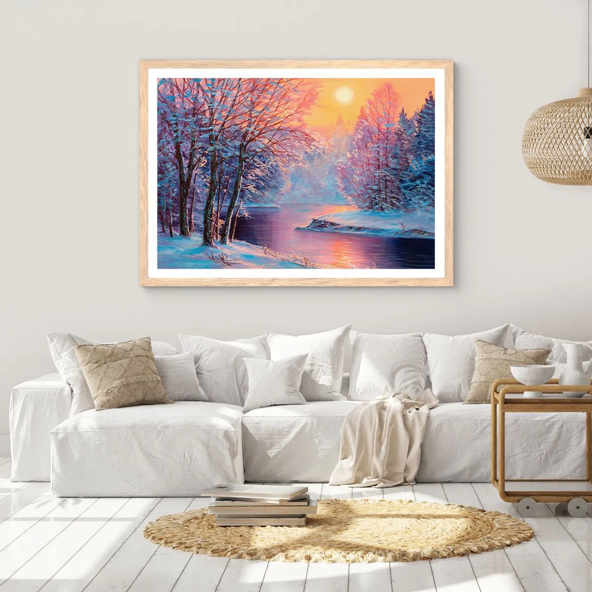 Poster in cornice rovere chiaro - I colori dell'inverno - 91x61 cm