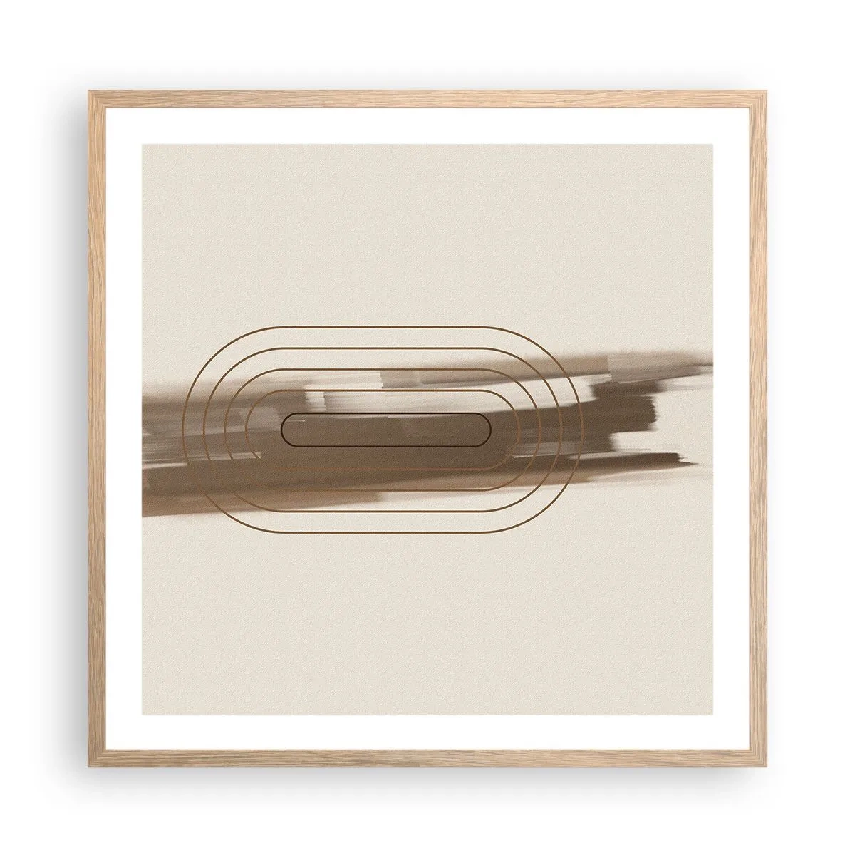 Poster in cornice rovere chiaro - Un soffio di grigio - 60x60 cm