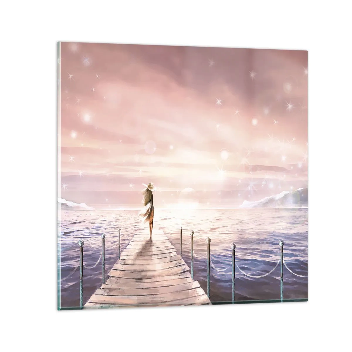 Quadro su vetro - Alla luce del sogno - 40x40 cm