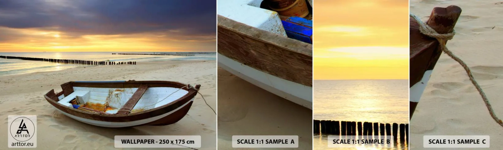 Campione Di Fotomurale Standard Eco - Non vi sono spiagge più belle - Paesaggio, Mare, Spiaggia - 100x30 cm