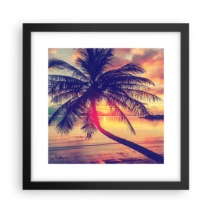 Poster in cornice nera - Sera sotto le palme - 30x30 cm