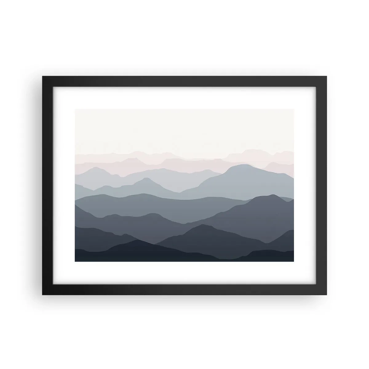 Poster in cornice nera - Le onde dei monti - 40x30 cm