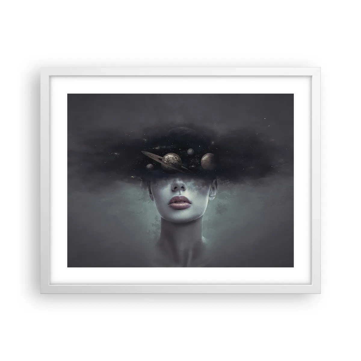 Poster in cornice bianca - E i pianeti folleggiano... - 50x40 cm