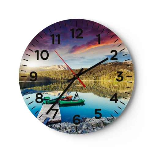 Orologio da parete - Orologio in Vetro - Sull'acqua liscia come uno specchio - 30x30 cm