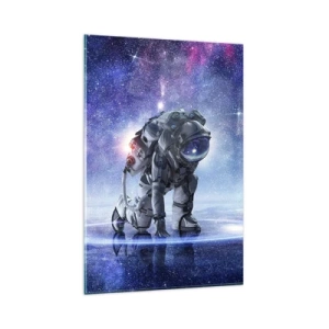 Quadro su vetro - Astronauta in un paesaggio galattico - 80x120cm - Il cielo stellato sopra di me - Decorazione murale moderna per soggiorno e camera da letto ARTTOR
