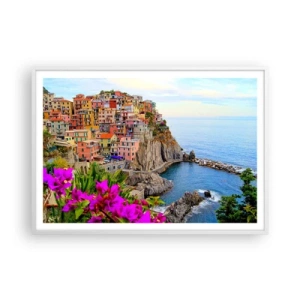 Poster in cornice bianca - La città che ride - 100x70 cm