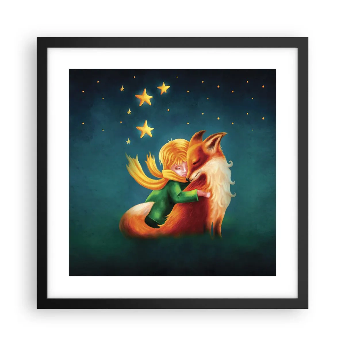 Poster in cornice nera - Il piccolo principe - 40x40 cm