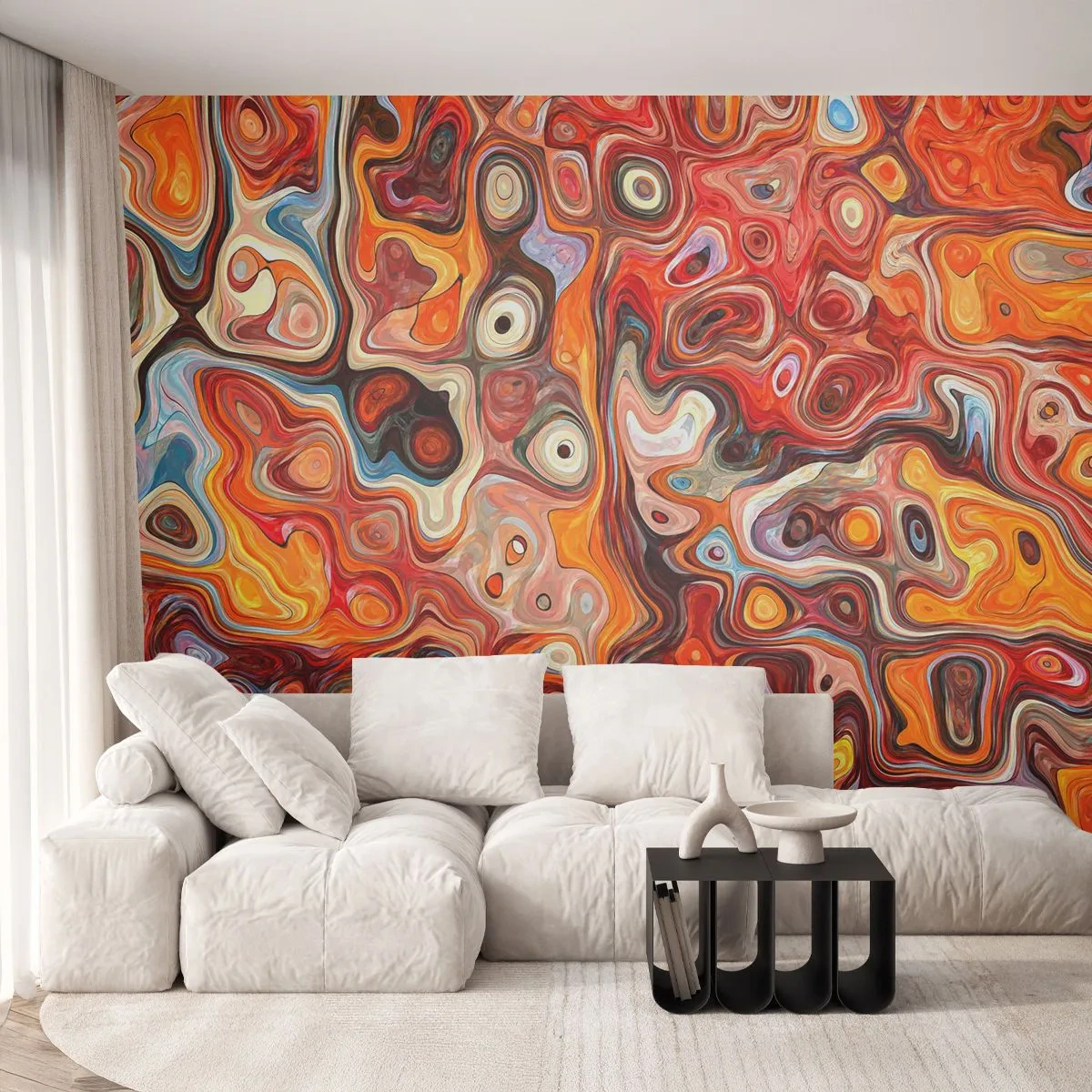 Fotomurali Premium Canvas - Come se le noci si sciogliessero nel miele - Astrazione, Pezzo, Modello moderno - 400x280 cm