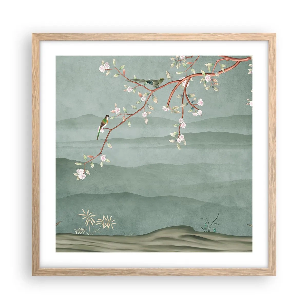 Poster in cornice rovere chiaro - Eccoti primavera - 50x50 cm