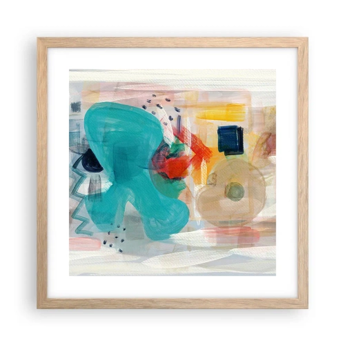 Poster in cornice rovere chiaro - Il gioco dei colori - 40x40 cm
