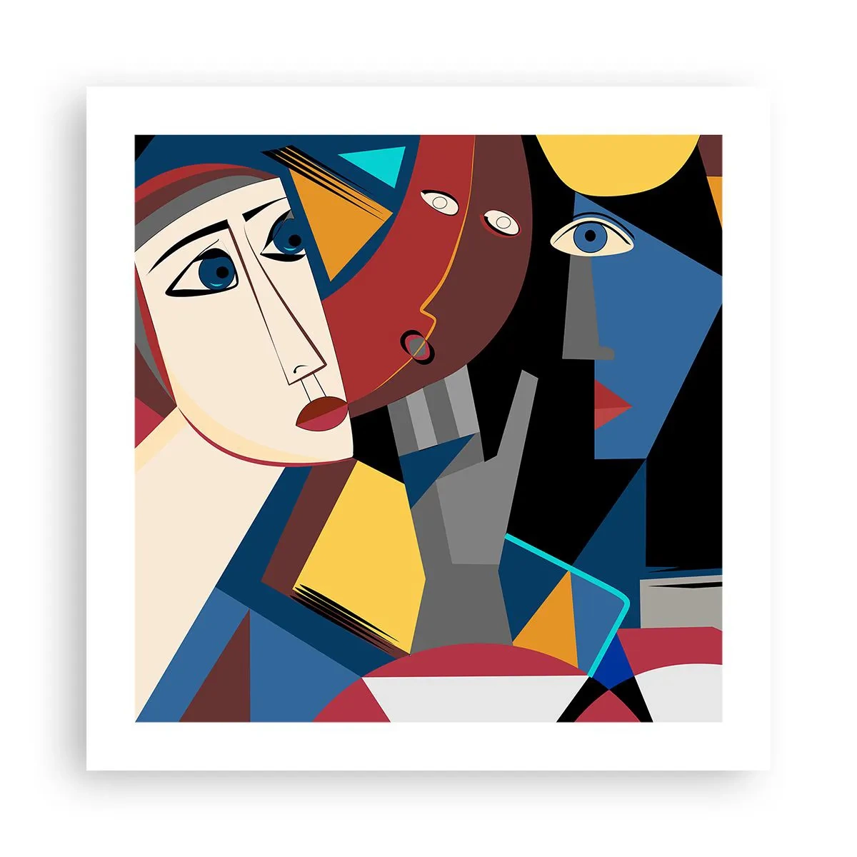 Poster - Dialogo di cubisti - 50x50 cm