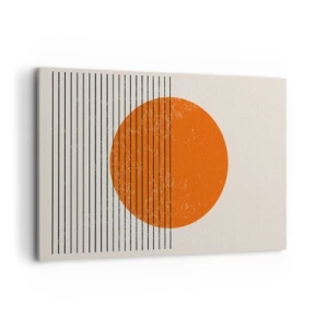 Quadro su tela - Stampe su Tela - Sole minimalista con linee geometriche - 120x80cm - Sempre il sole - Decorazione murale moderna per soggiorno e camera da letto ARTTOR