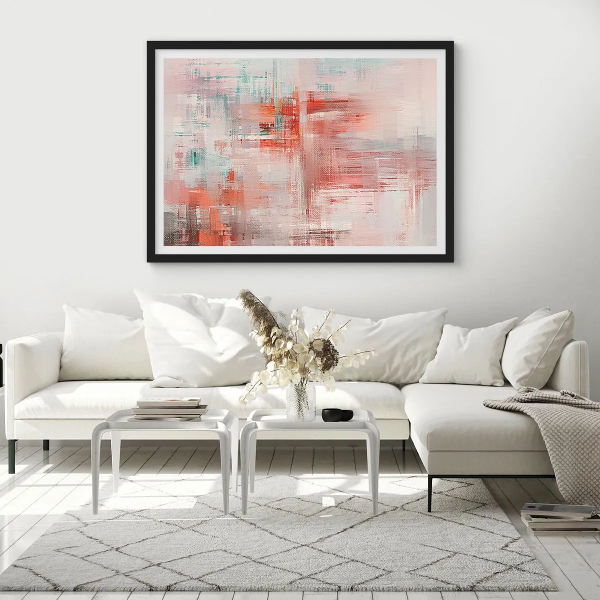 Poster in cornice nera - Nebbiose e rosate - 40x30 cm