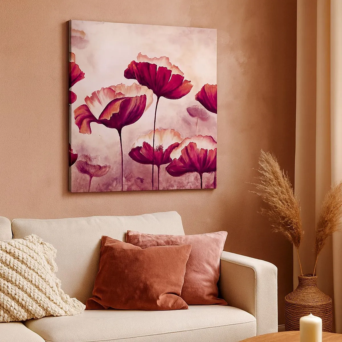 Quadro su tela - Stampe su Tela - Petalo rosso e bianco - 30x30 cm