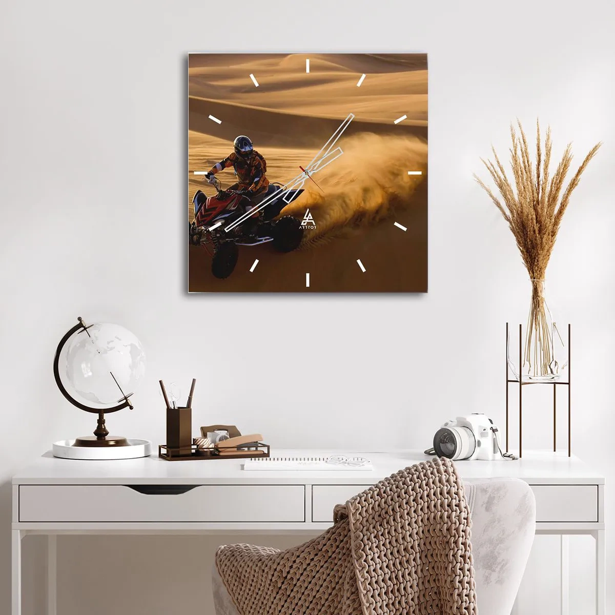 Orologio da parete - Orologio in Vetro - Sulle onde della sabbia - 30x30 cm