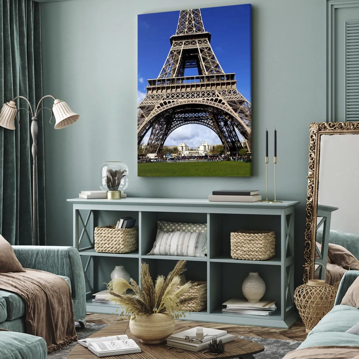 Quadro su tela - Stampe su Tela - Tutta Parigi ai suoi piedi - 55x100 cm