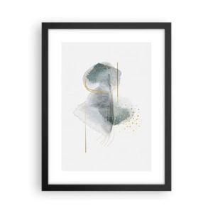 Poster in cornice nera - Sui legami del grigio e dell'oro - 30x40 cm