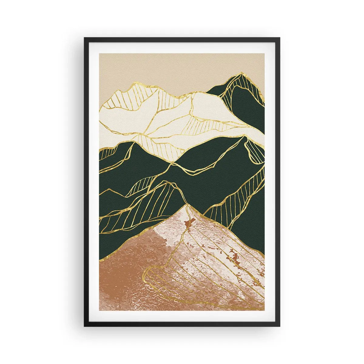 Poster in cornice nera - Cime d'oro - 61x91 cm