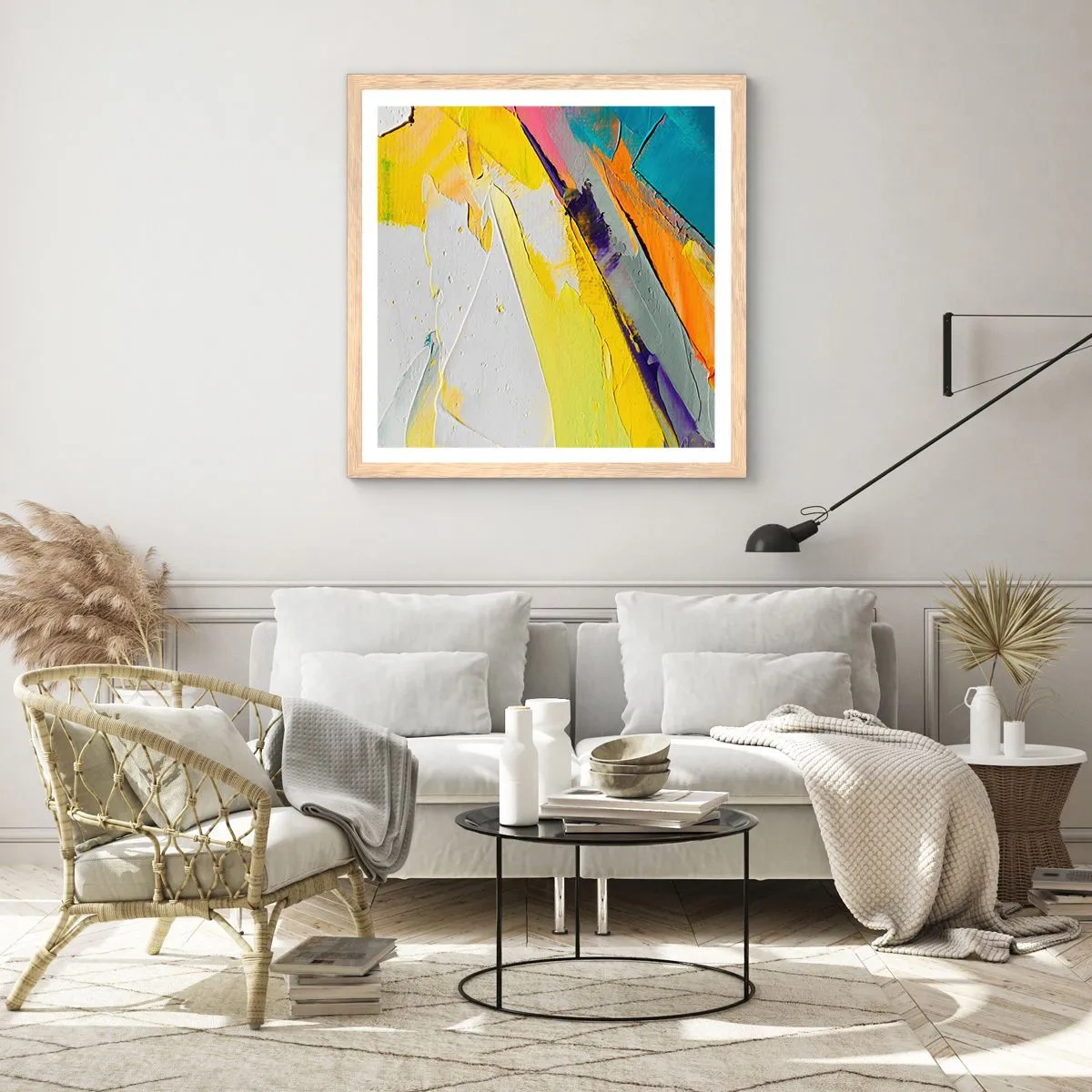 Poster in cornice rovere chiaro - Anatomia della luce - 50x50 cm