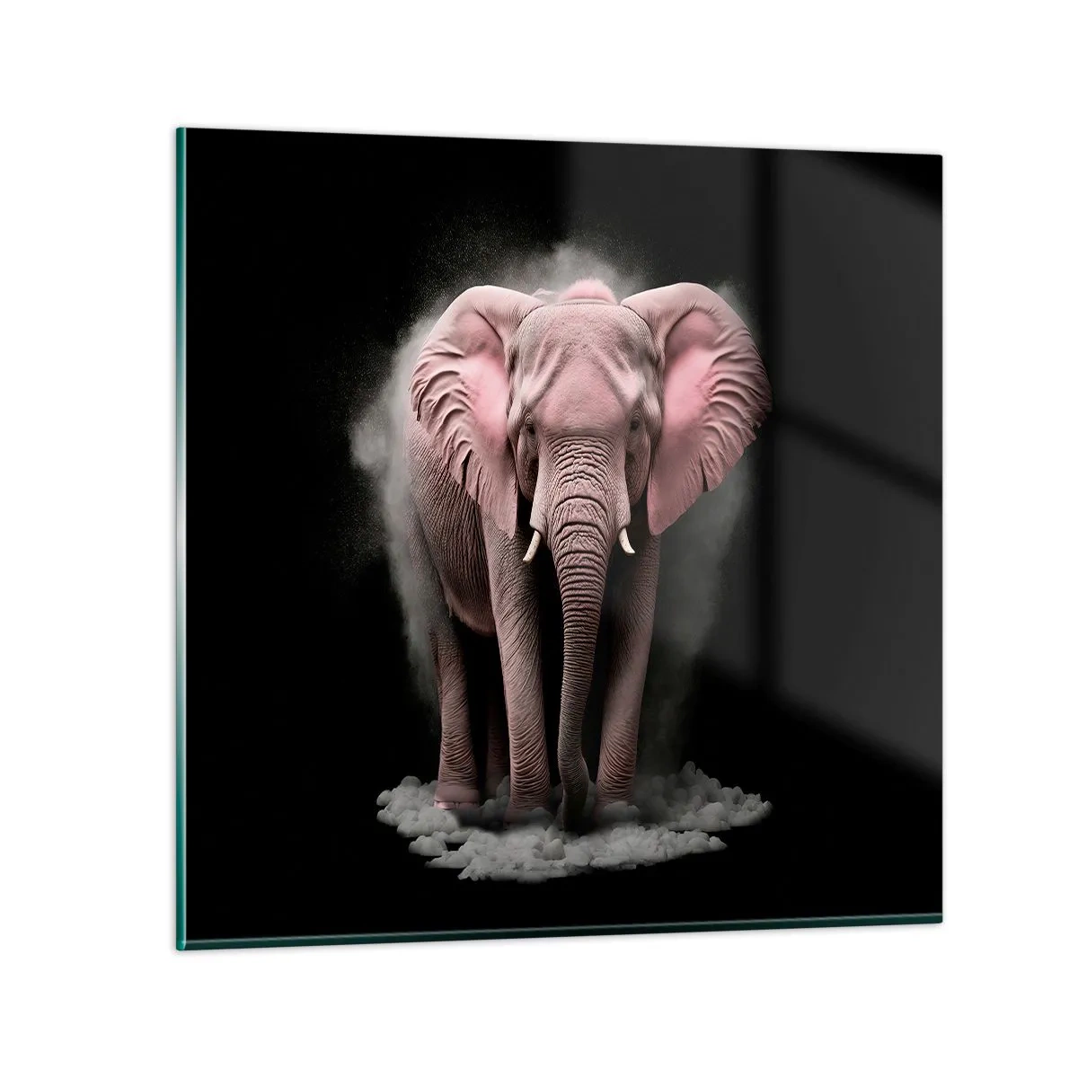 Quadro su vetro - Non pensare all'elefante rosa! - 40x40 cm