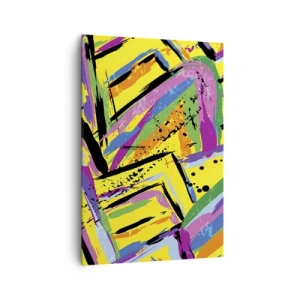 Quadro su tela - Stampe su Tela - Astrazione vivida in colori vivaci e forme dinamiche - 70x100cm - Grida di gioia - Decorazione murale moderna per soggiorno e camera da letto ARTTOR