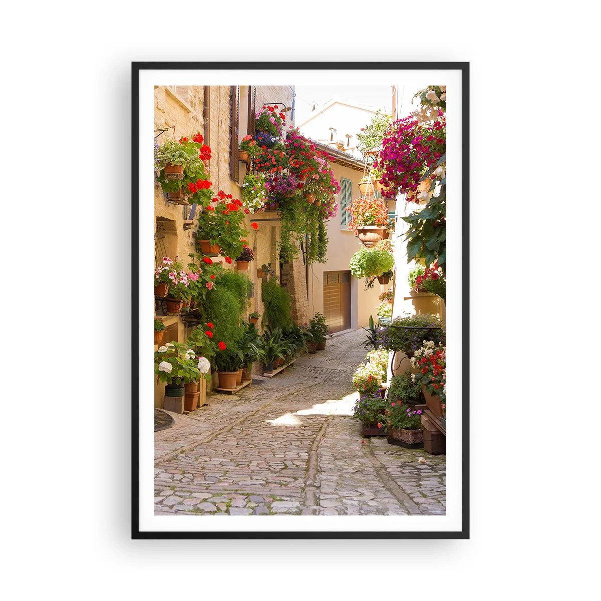 Poster in cornice nera - Un'esplosione di fiori - 70x100 cm