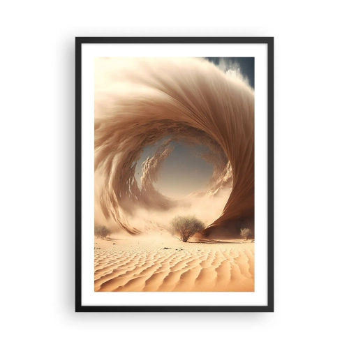 Poster in cornice nera - Un vortice di sabbia fenomenale nel deserto - 50x70cm - Il portale è aperto - Decorazione murale moderna per soggiorno e camera da letto ARTTOR