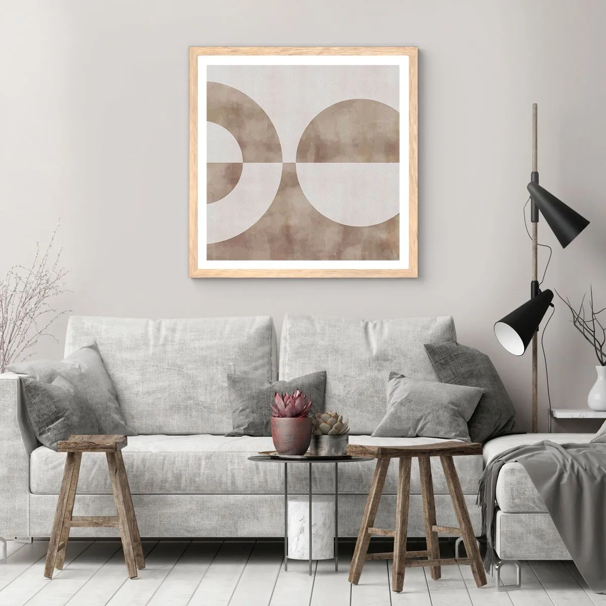 Poster in cornice rovere chiaro - Analogie e differenze - 50x50 cm