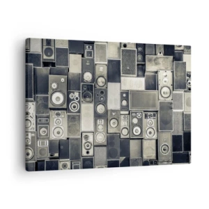 Quadro su tela - Stampe su Tela - Collezione di altoparlanti in stile retrò - 70x50cm - Armonia di suoni - Decorazione murale moderna per soggiorno e camera da letto ARTTOR