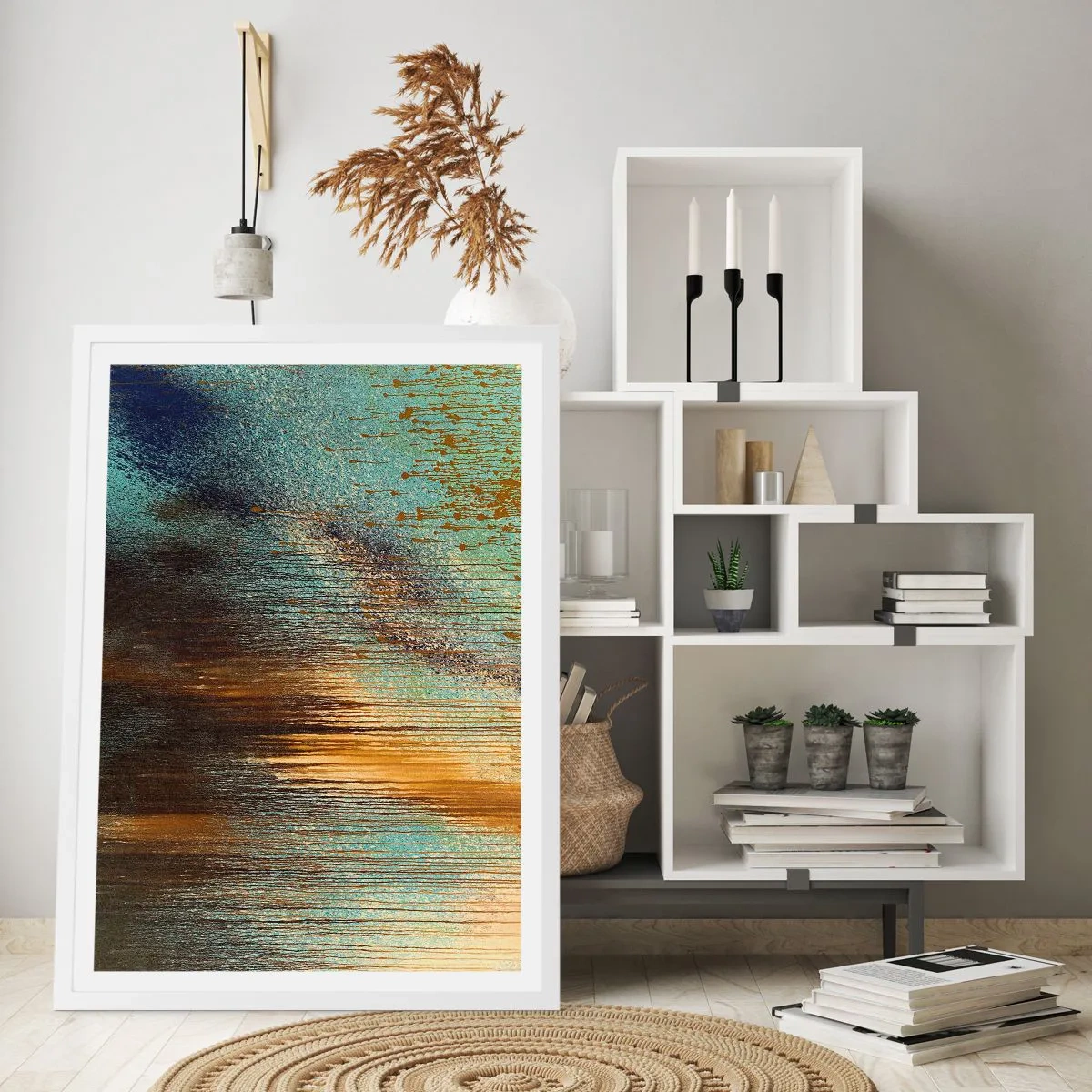 Poster in cornice bianca - Composizione cromatica non casuale - 30x40 cm