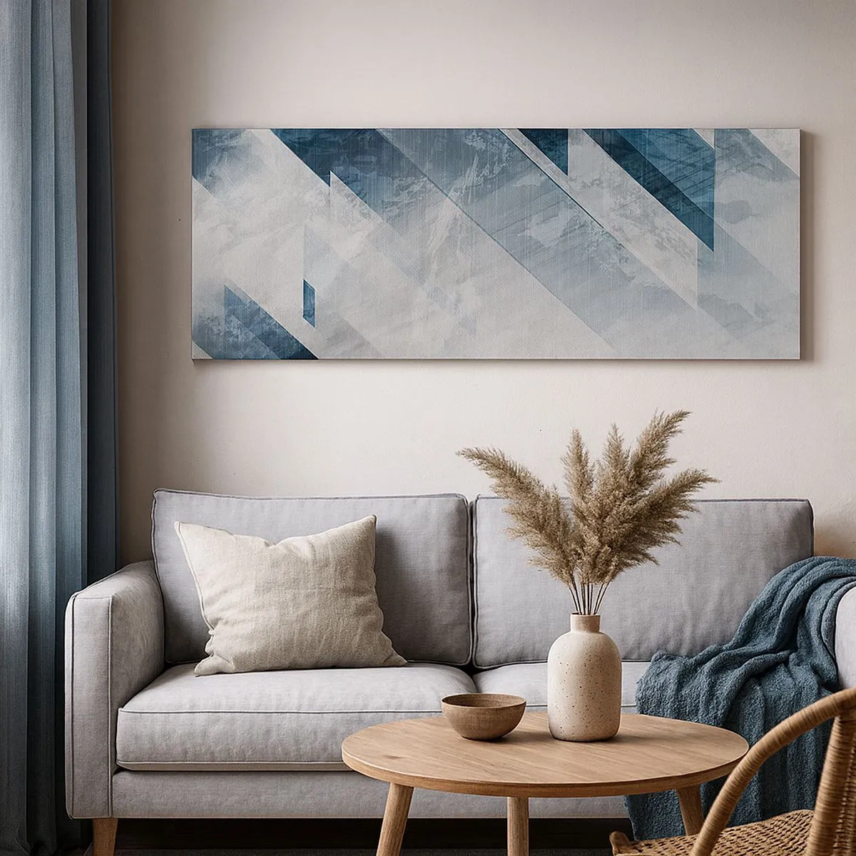 Quadro su tela - Stampe su Tela - Composizione spaziale: movimento in grigio - 100x40 cm