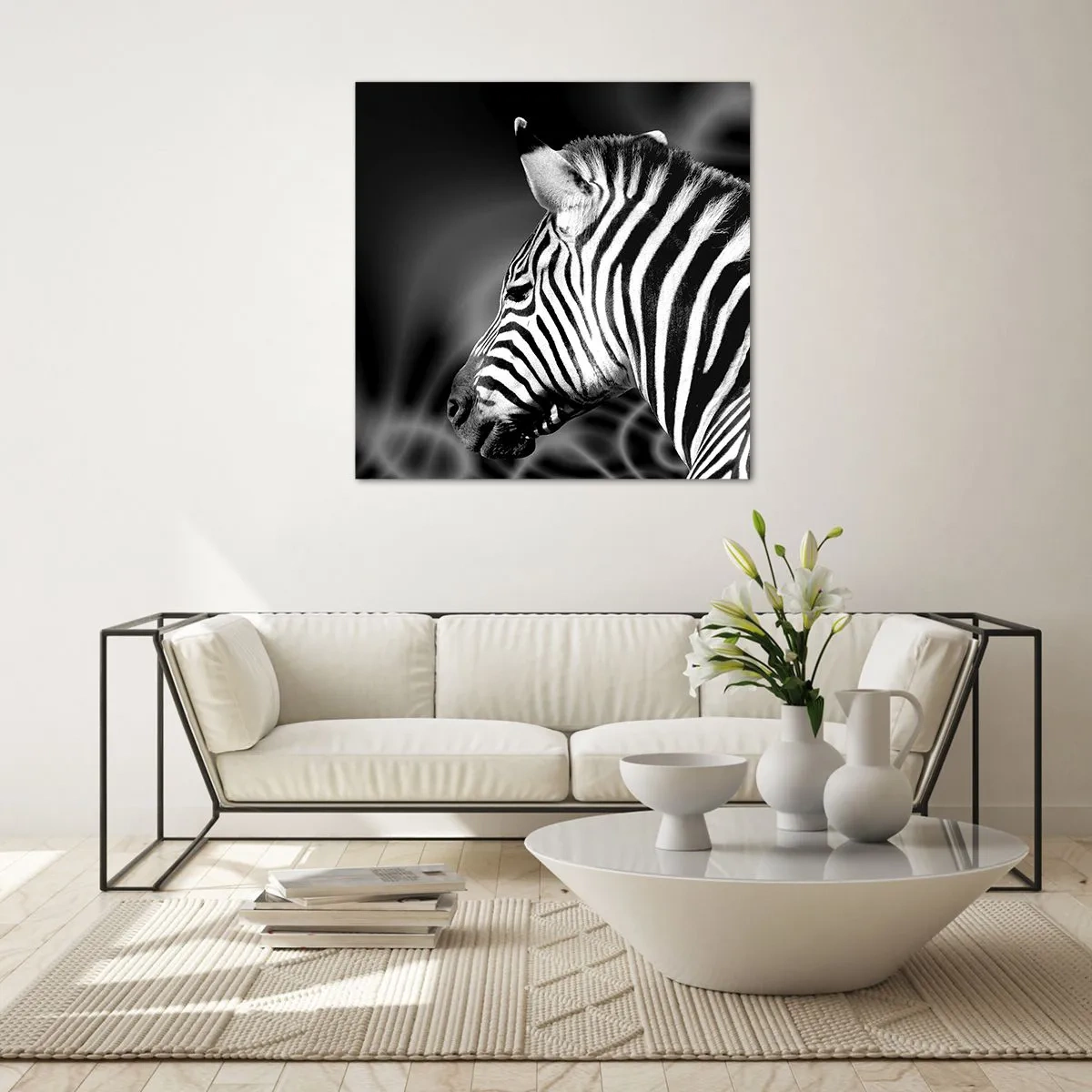 Quadro su vetro - Il bianco è bianco, il nero è nero - 40x40 cm