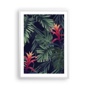 Poster in cornice bianca - Fiammante nel verde - 50x70 cm