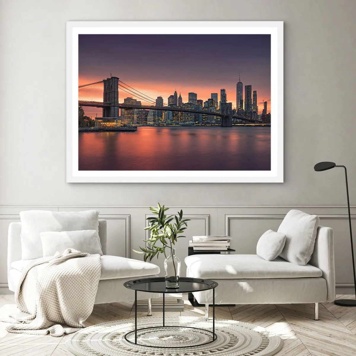 Poster in cornice bianca - Immersa nel silenzio lilla - 100x70 cm