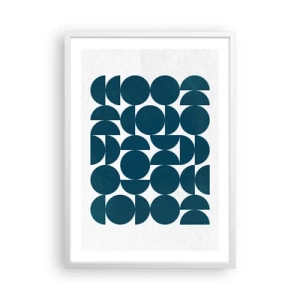 Poster in cornice bianca - Cerchi e semicerchi - 50x70 cm