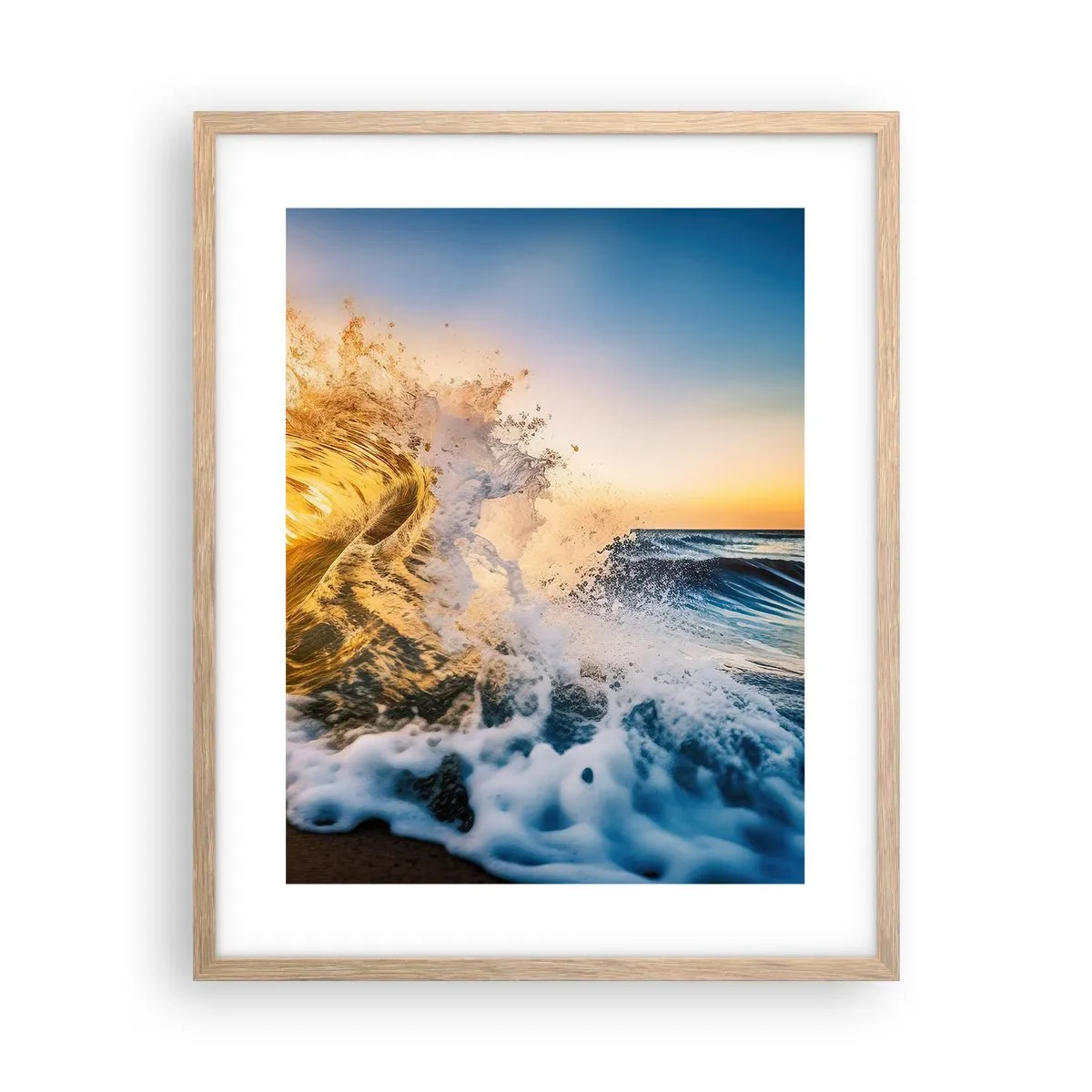 Poster in cornice rovere chiaro - Gioco sulla sabbia - 40x50 cm