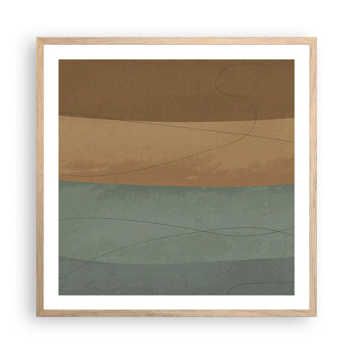 Poster in cornice rovere chiaro - Composizione orizzontale - 60x60 cm