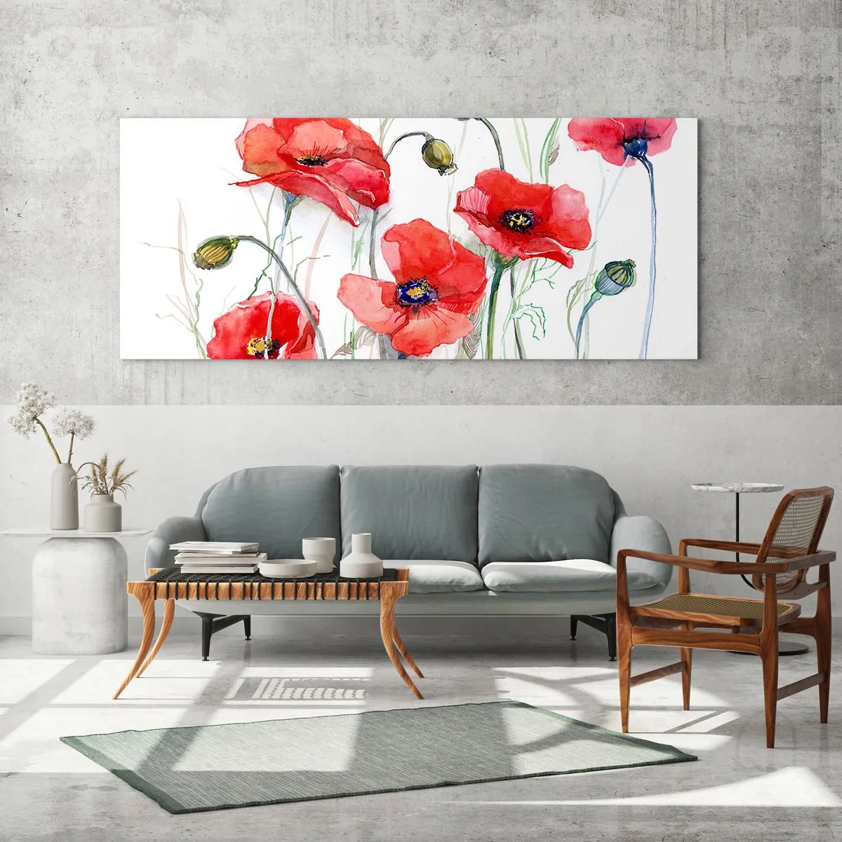 Quadro su vetro - Fiori polacchi - 90x30 cm