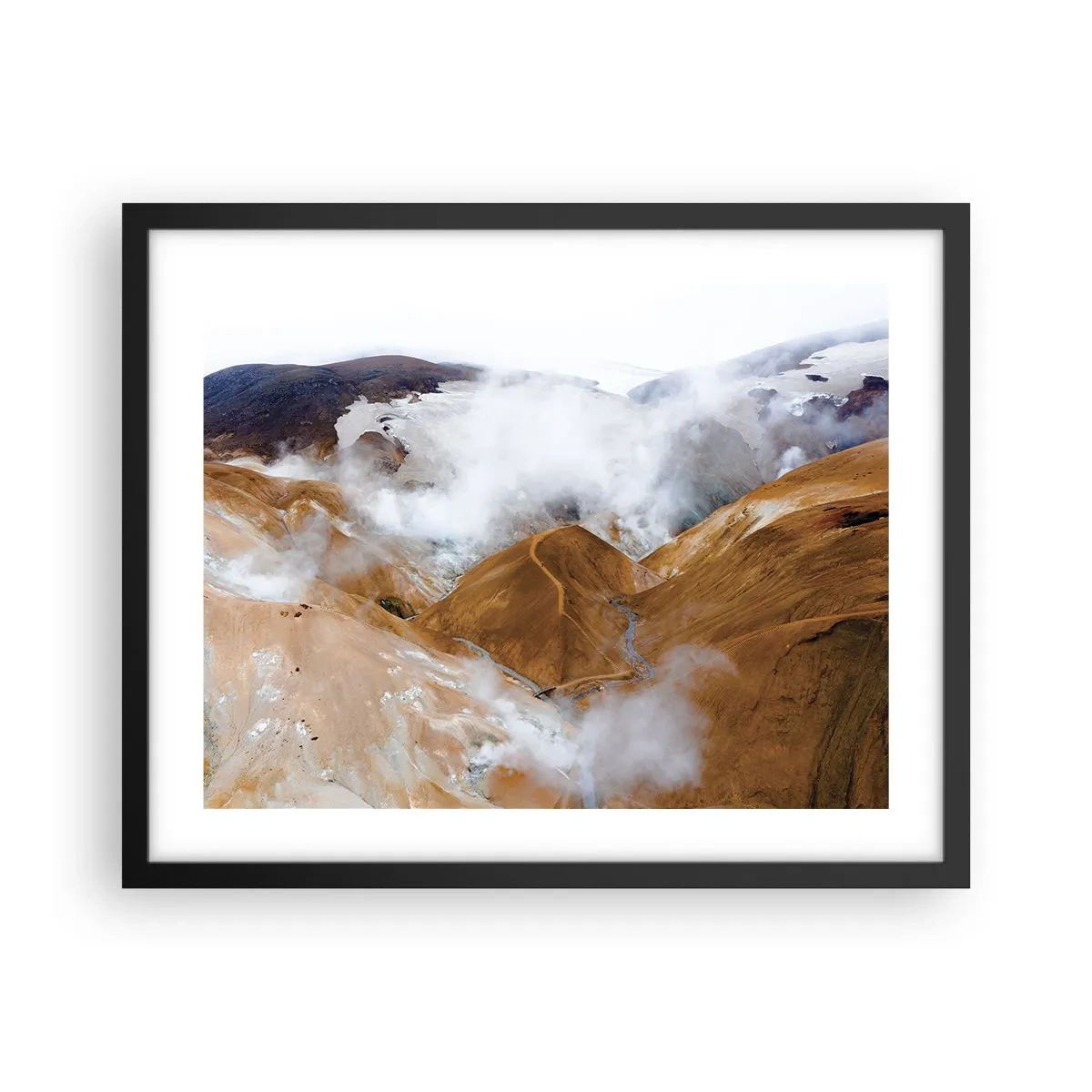Poster in cornice nera - La bellezza severa dell'Islanda - 50x40 cm