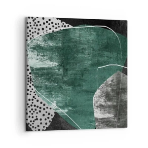 Quadro su tela - Stampe su Tela - Astrazione colorata con petalo d'oro - 60x60 cm