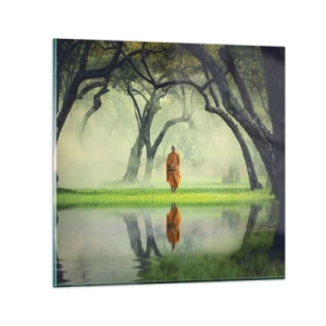 Quadro su vetro - In cammino verso l'illuminazione - 50x50 cm