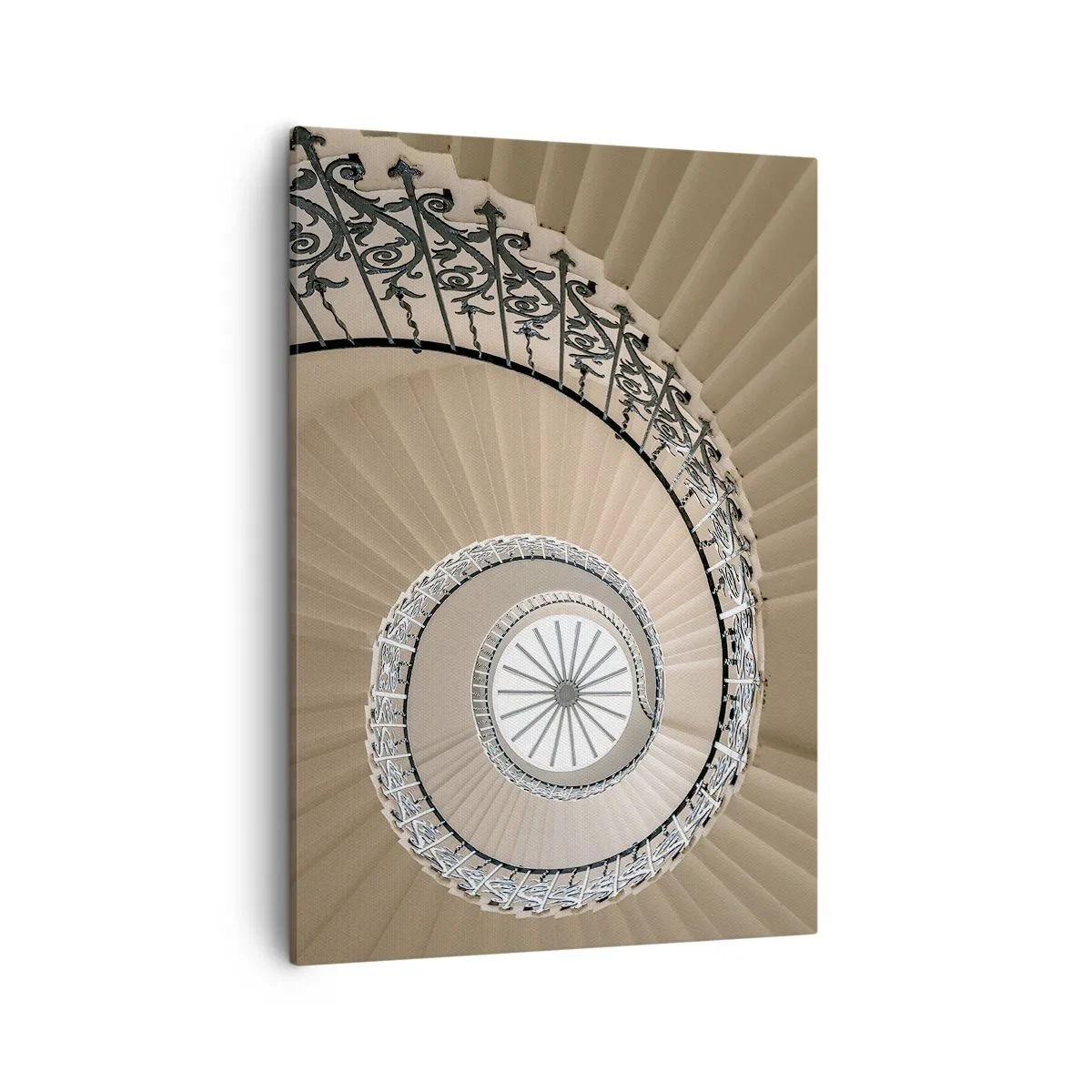 Quadro su tela - Stampe su Tela - Scala a chiocciola con elegante approccio geometrico - 50x70cm - Al centro della chiocciola - Decorazione murale moderna per soggiorno e camera da letto ARTTOR