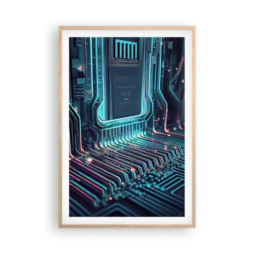 Poster in cornice rovere chiaro - Sto pensando qualcosa... - 61x91 cm