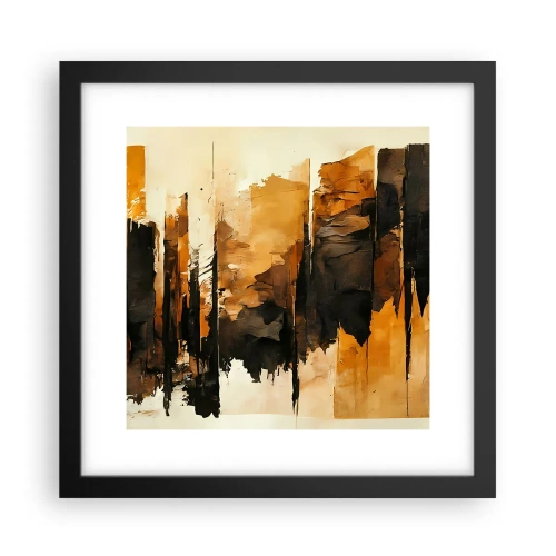 Poster in cornice nera - Armonia di nero e oro - 30x30 cm