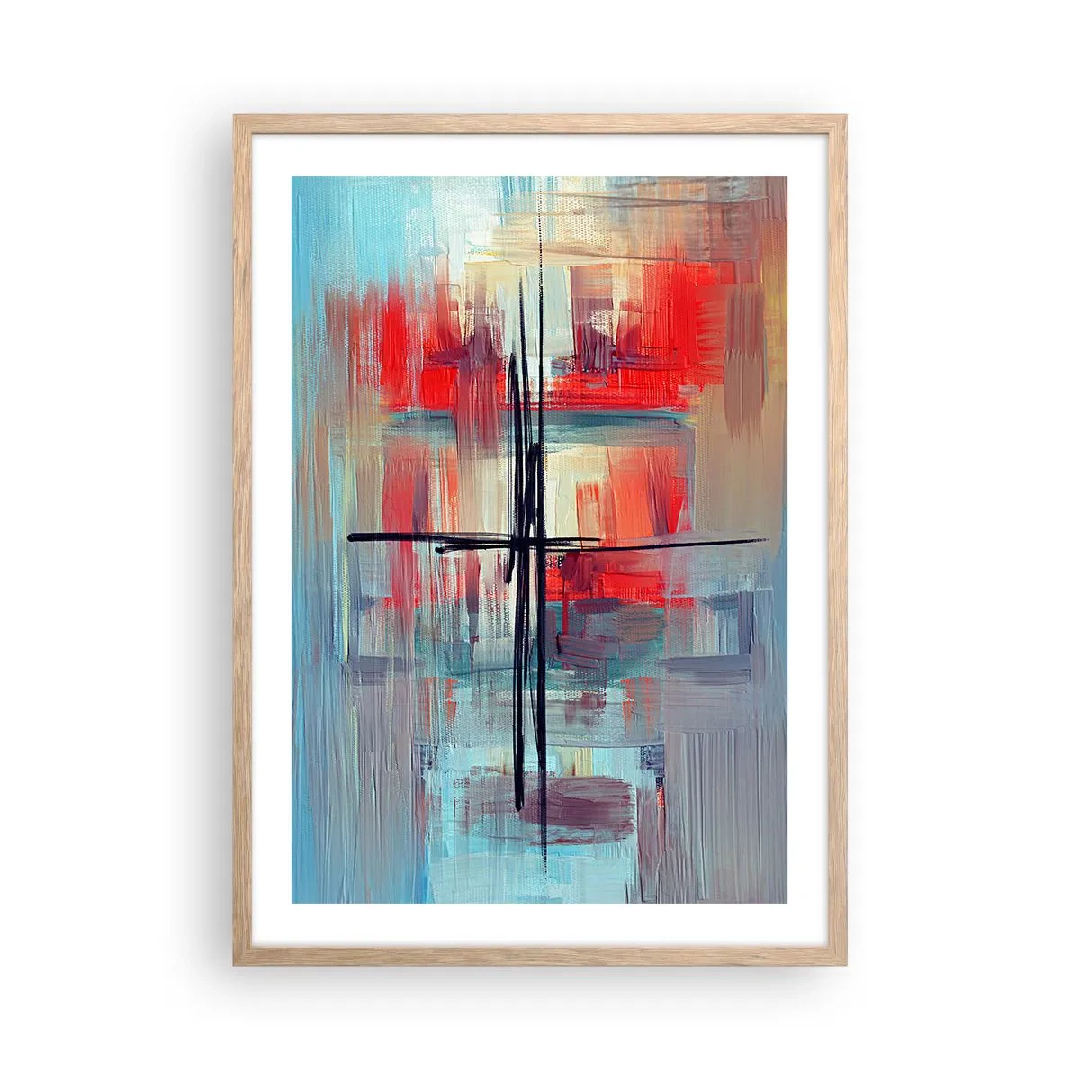 Poster in cornice rovere chiaro - Paesaggio in una dimensione sconosciuta - 50x70 cm