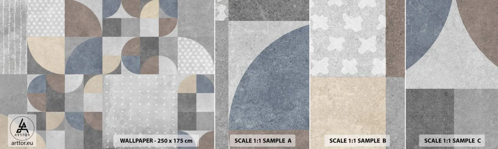 Campione Di Fotomurale Standard Eco - Fantasia di ceramica - Astrazione, Pezzo, Motivo geometrico - 100x30 cm